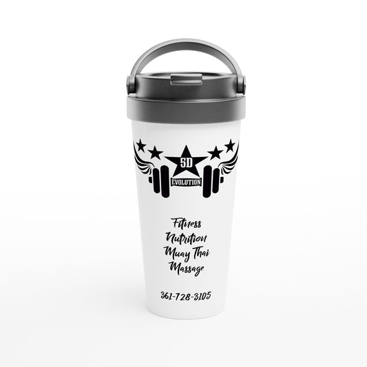 White 15oz Stainless Steel Travel Mug